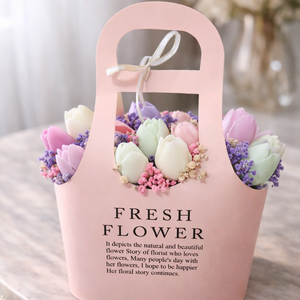 Tavaszi Virágos Gyertyabox Táskában, Otthon & Életmód, Gyertya, illat, aroma, Gyertya, Gyertya-, mécseskészítés, MESKA