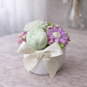 Finom Pasztell � virágos gyertyabox - Meska.hu