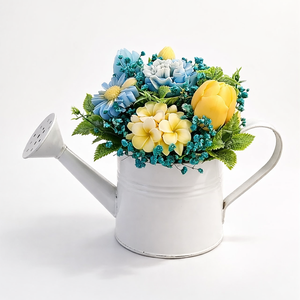 Tavaszi virágoskanna � kézzel készült viaszvirág dekoráció, Otthon & Életmód, Gyertya, illat, aroma, Gyertya, , MESKA