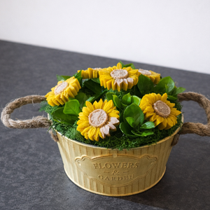 Napraforgós illatviasz kompozíció vintage kaspóban, Otthon & Életmód, Gyertya, illat, aroma, Gyertya, , MESKA