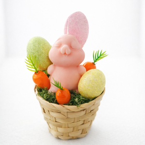 Tavaszi Nyuszi Kosárka � Húsvéti Dekor Gyertya, Ünnepi díszek, dekorációk, Húsvéti díszek és dekorációk, Húsvéti gyertya, Gyertya-, mécseskészítés, MESKA