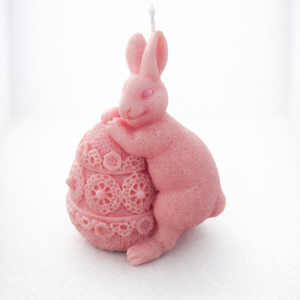 Nyuszi Tojáson Gyertya � Virágmintás Húsvéti Dekor, Ünnepi díszek, dekorációk, Húsvéti díszek és dekorációk, Húsvéti gyertya, Gyertya-, mécseskészítés, MESKA