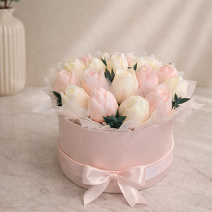 Pasztell tulipán gyertya box � elegáns illatos virágdoboz, romantikus ajándék nőknek, Otthon & Életmód, Gyertya, illat, aroma, Gyertya, Gyertya-, mécseskészítés, MESKA