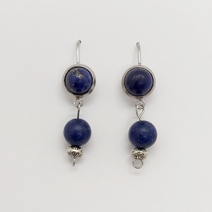 Lapis lazuli fülbevaló, Ékszer, Fülbevaló, Lógó fülbevaló, Ékszerkészítés, MESKA