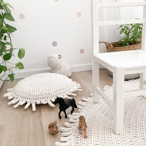 WOKI - horgolt (ülő)párna, kör alakú - otthon & életmód - lakástextil - szőnyeg - horgolt szőnyeg - Meska.hu