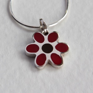 Gerbera - virág alakú ezüst medál ezüstlánccal - ékszer - nyaklánc - medál - Meska.hu