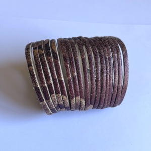 Bordó-arany bőr karkötő patent zárral - ékszer - karkötő - széles karkötő - Meska.hu