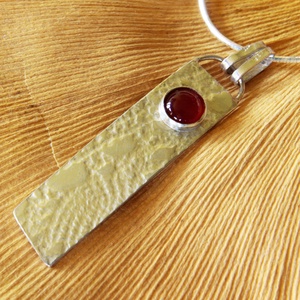 Aranyszem karneolos ezüst medál ezüst lánccal - ékszer - nyaklánc - medál - Meska.hu