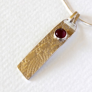 Aranyszem karneolos ezüst medál ezüst lánccal - Meska.hu