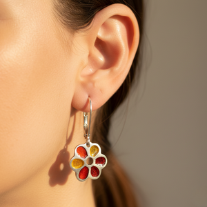 SilverColor Ezüstvirág Fülbevaló - ékszer - fülbevaló - lógó fülbevaló - Meska.hu