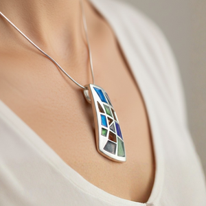 Silvercolor Mozaik Medál, Ékszer, Nyaklánc, Medál, Tűzzománc, Ékszerkészítés, MESKA