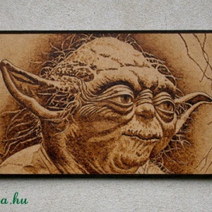 Yoda portré fába égetett kép, Otthon & Életmód, Dekoráció, Kép & Falikép, Fából készült kép, Famegmunkálás, Mindenmás, MESKA