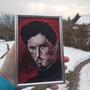 Petőfi Sándor mini portré festmény - művészet - festmény - akril - Meska.hu