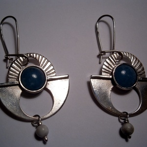 Ezüst legyező fülbevaló - ékszer - fülbevaló - lógó fülbevaló - Meska.hu