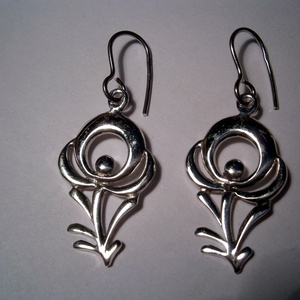 Népi motívumos füli(1) - ékszer - fülbevaló - lógó fülbevaló - Meska.hu