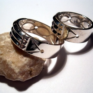 Atlantiszi gyűrűpár ezüstből - ékszer - gyűrű - kerek gyűrű - Meska.hu