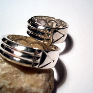 Atlantiszi gyűrűpár ezüstből - ékszer - gyűrű - kerek gyűrű - Meska.hu