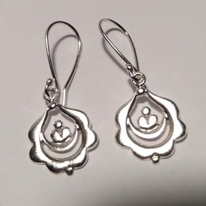 Magyar mintás fülbevaló ezüstből - ékszer - fülbevaló - lógó fülbevaló - Meska.hu