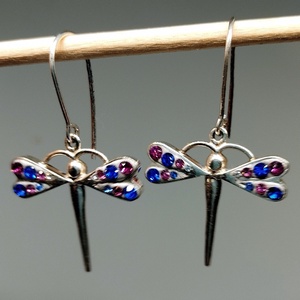 Szitakötő fülbevaló  - ékszer - fülbevaló - lógó fülbevaló - Meska.hu