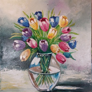 Tulipánok, Művészet, Festmény, Akril, Festészet, MESKA