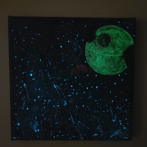 Festmény - Halálcsillag világító - művészet - festmény - akril - Meska.hu