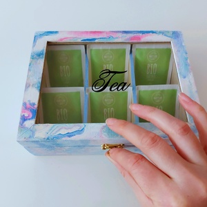 Teás doboz felhő  - otthon & életmód - konyhafelszerelés, tálalás - konyhai tárolás - tea & kávé tárolás - Meska.hu
