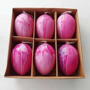 Húsvéti tojás 6 db-os szett rózsaszín-fehér, Otthon & Lakás, Dekoráció, Dísztárgy, Festett tárgyak, Meska