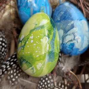 Húsvéti tojás - Kék és zöld, Otthon & Lakás, Dekoráció, Dísztárgy, Festett tárgyak, MESKA
