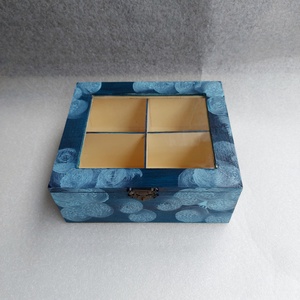 Teás doboz - Kék hold  - otthon & életmód - konyhafelszerelés, tálalás - konyhai tárolás - tea & kávé tárolás - Meska.hu