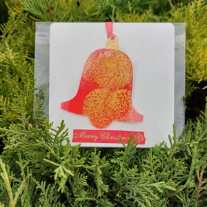 Karácsonyfadísz piros harang , Karácsony, Karácsonyi lakásdekoráció, Karácsonyfadíszek, Festett tárgyak, MESKA
