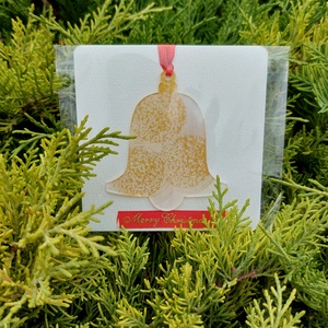 Karácsonyfadísz fehér harang , Karácsony, Karácsonyi lakásdekoráció, Karácsonyfadíszek, Festett tárgyak, MESKA