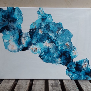 Absztrakt festmény - Jégvirág  - művészet - festmény - akril - Meska.hu