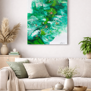 Absztrakt festmény - Smaragdörvény - művészet - festmény - akril - Meska.hu