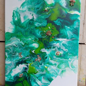 Absztrakt festmény - Smaragdörvény - művészet - festmény - akril - Meska.hu