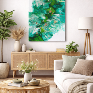 Absztrakt festmény - Smaragdörvény - művészet - festmény - akril - Meska.hu