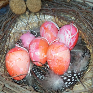 Húsvéti tojások  - Fagyi pink-barack  - ünnepi díszek, dekorációk - húsvéti díszek és dekorációk - húsvéti tojás, hímestojás - Meska.hu