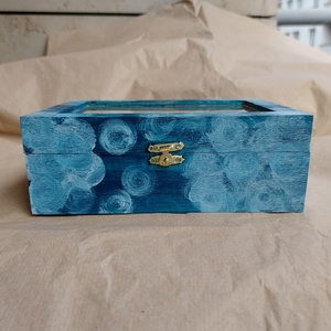 Teás doboz - Kék hold nagy - otthon & életmód - tárolás & rendszerezés - doboz - Meska.hu