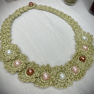 Queen - Horgolt Nyakék - ékszer - nyaklánc - gyöngyös nyaklánc - Meska.hu