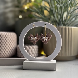 Eva- Világos Barna Karika Fülbevaló Czirkónia Masnival, Esküvő, Ékszer, Fülbevaló, Ékszerkészítés, MESKA