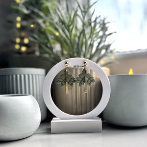 Olívia - Olíva Színű Virág Fülbevaló - esküvő - ékszer - fülbevaló - Meska.hu