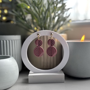 Iza - Mauve Absztrakt Fülbevaló, Esküvő, Ékszer, Fülbevaló, Ékszerkészítés, MESKA