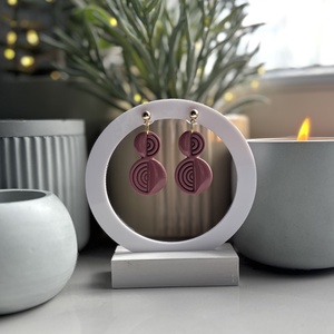 Iza - Mauve Absztrakt Fülbevaló - esküvő - ékszer - fülbevaló - Meska.hu