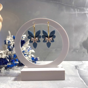 Dimi - Hamvas Türkiz Kék Szárny Fülbevaló Czírkónia masnival - esküvő - ékszer - fülbevaló - Meska.hu