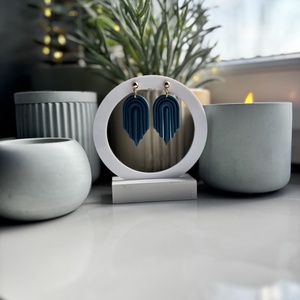 Genova - Türkizkék Absztrakt Boltív Fülbevaló - esküvő - ékszer - fülbevaló - Meska.hu