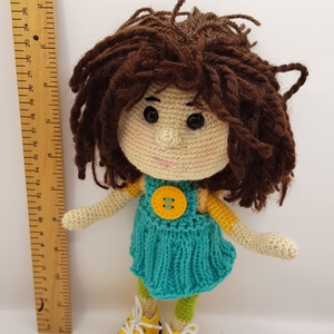 Sárga cipős baba hátizsákkal, Játék & Sport, Baba & babaház, Baba, Horgolás, MESKA