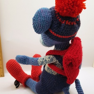 Piros cipős kék egér hátizsákkal - játék & sport - baba & babaház - baba - Meska.hu