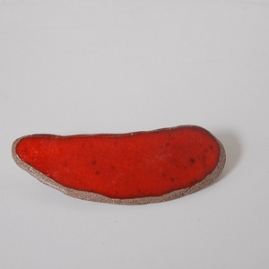 Tűzpiros hajcsat - kellékek & szerszámok - díszíthető tárgyak - kerámia - Meska.hu