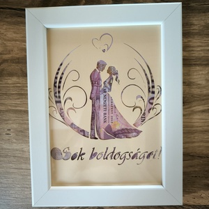 Pénzátadó képkeret - esküvő - emlék & ajándék - nászajándék - esküvői pénzátadó képkeret - Meska.hu