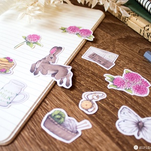 Nyuszi- Cottage core journal matrica szett - Boszorkány familiáris matrica csomag - otthon & életmód - papír, írószer - matrica, matrica csomag - Meska.hu