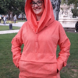 Kapucnis felső - hosszú ujjú pulóver- zsebfedős óriás zsebes felső - ruha & divat - női ruha - pulóver - Meska.hu